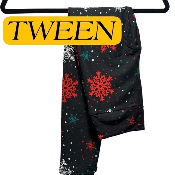 JR TWEEN NEW LulaRoe Soft Leggings One Size Juniors 8-16 Snowflakes Christmas - Picture 1 of 12